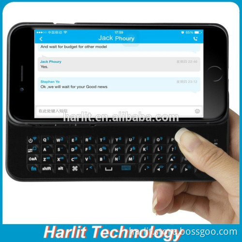 Mini Slide Out Wireless Bluetooth Keyboard With Case For iPhone 7 Pocket Keyboard With Physical Keypad For iPhone